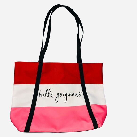 Clinique x Kate Spade “Hello, Gorgeous” Tote Bag – Pink & Red Stripe - Picture 3 of 8